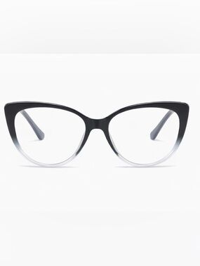 Cat Eye Eyeglass Frames Black Gradient Gold Arms Chic Style